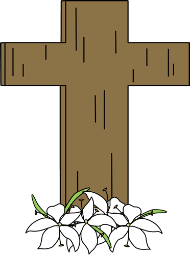 Easter Cross and Lilies Clip Art 