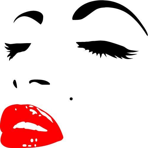 Marilyn Monroe Face V.2 MEDIUM Vinyl Wall Decal by wallstickz 