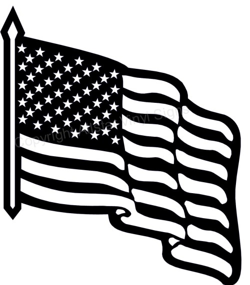Free black and white flag day clipart 