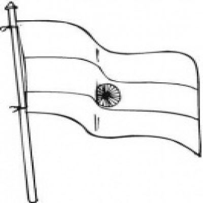 Korean flag black and white clipart 