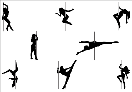 Pole Dancer Silhouette Clipart 