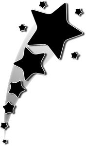 Shooting Star Clipart Black And White 