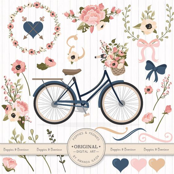 Pink Bicycle Cliparts