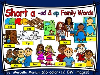 Short vowel a clipart 