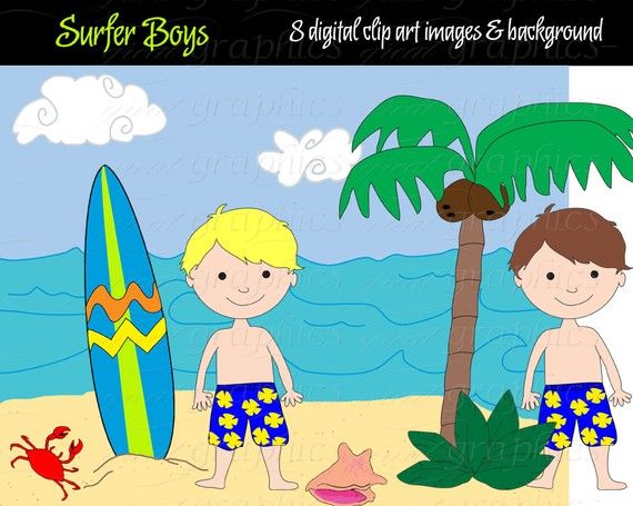 Sexy Surfer Cliparts