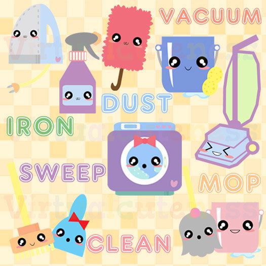 Kawaii Cleaning Clipart 