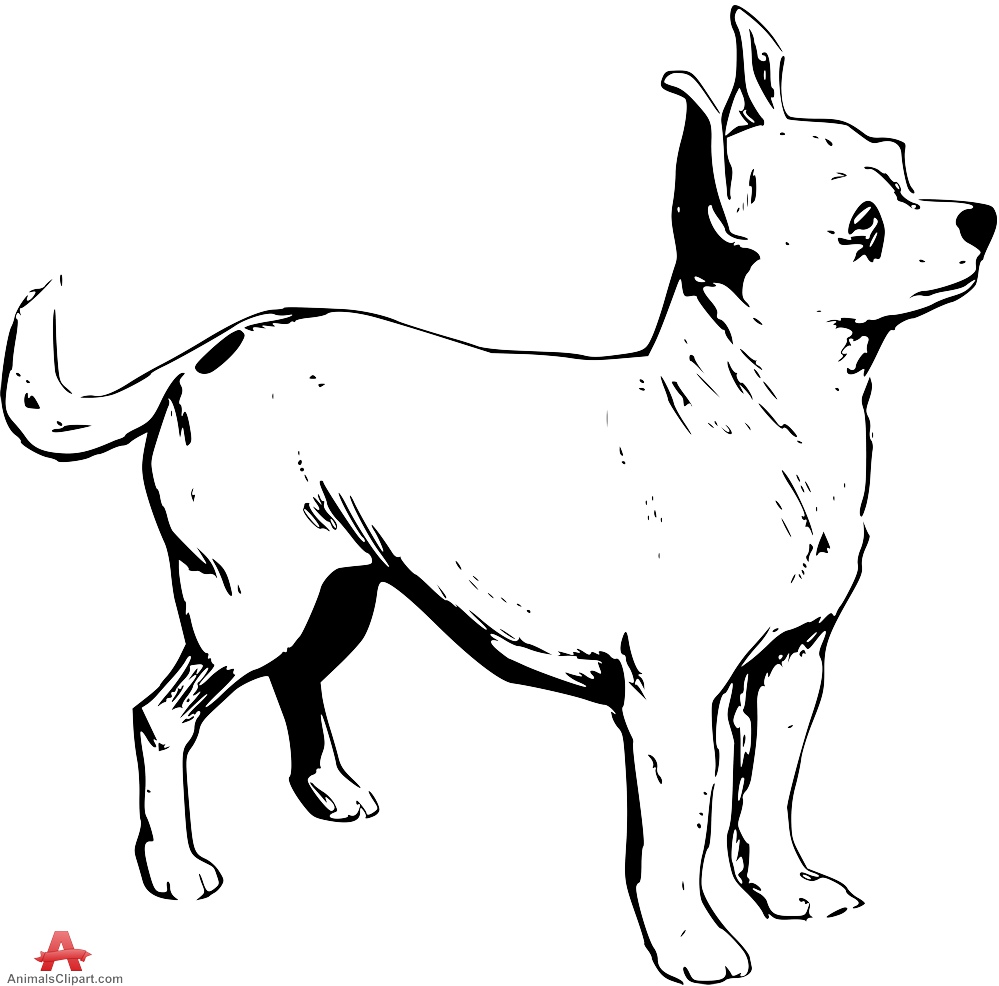 Chihuahua Clip Art Black and White � Clipart Free Download 