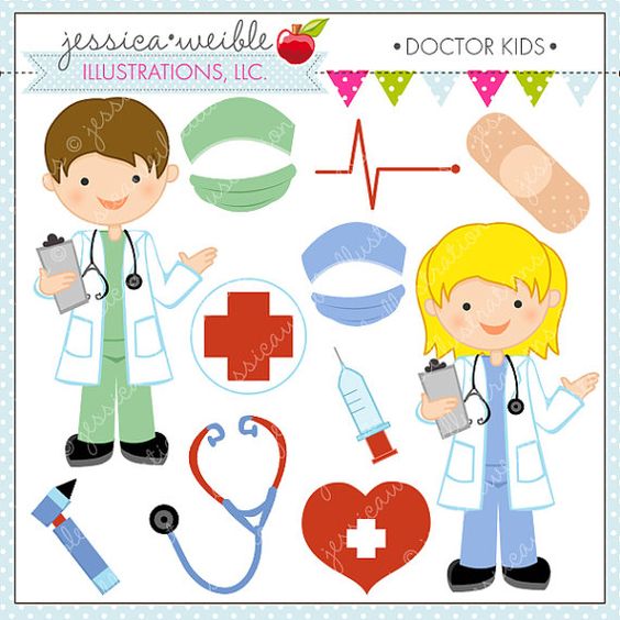 Doctor Kids Cute Digital Clipart for Commercial or Personal Use 