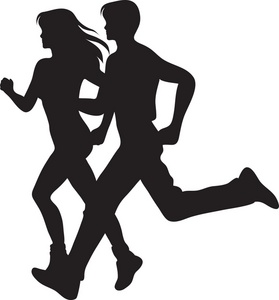 Women Jogging Cliparts