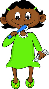 Girl Brush Teeth Clipart 