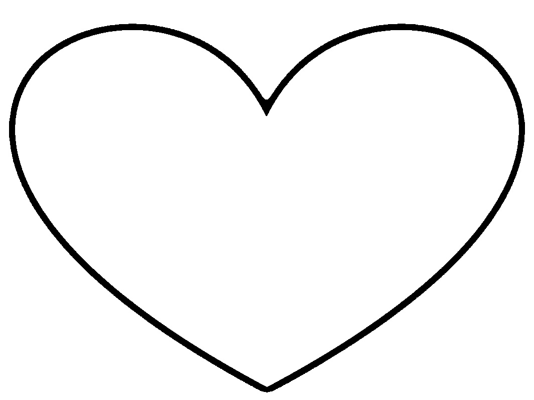 Red outline heart clipart image 