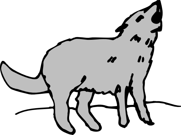Gray Howling Coyote Clip Art at Clker 