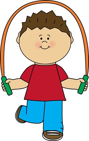 Boy Playing with Jump Rope Clip Art 