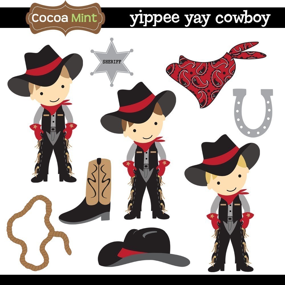 Yippee Yay Cowboy Clip Art by cocoamint