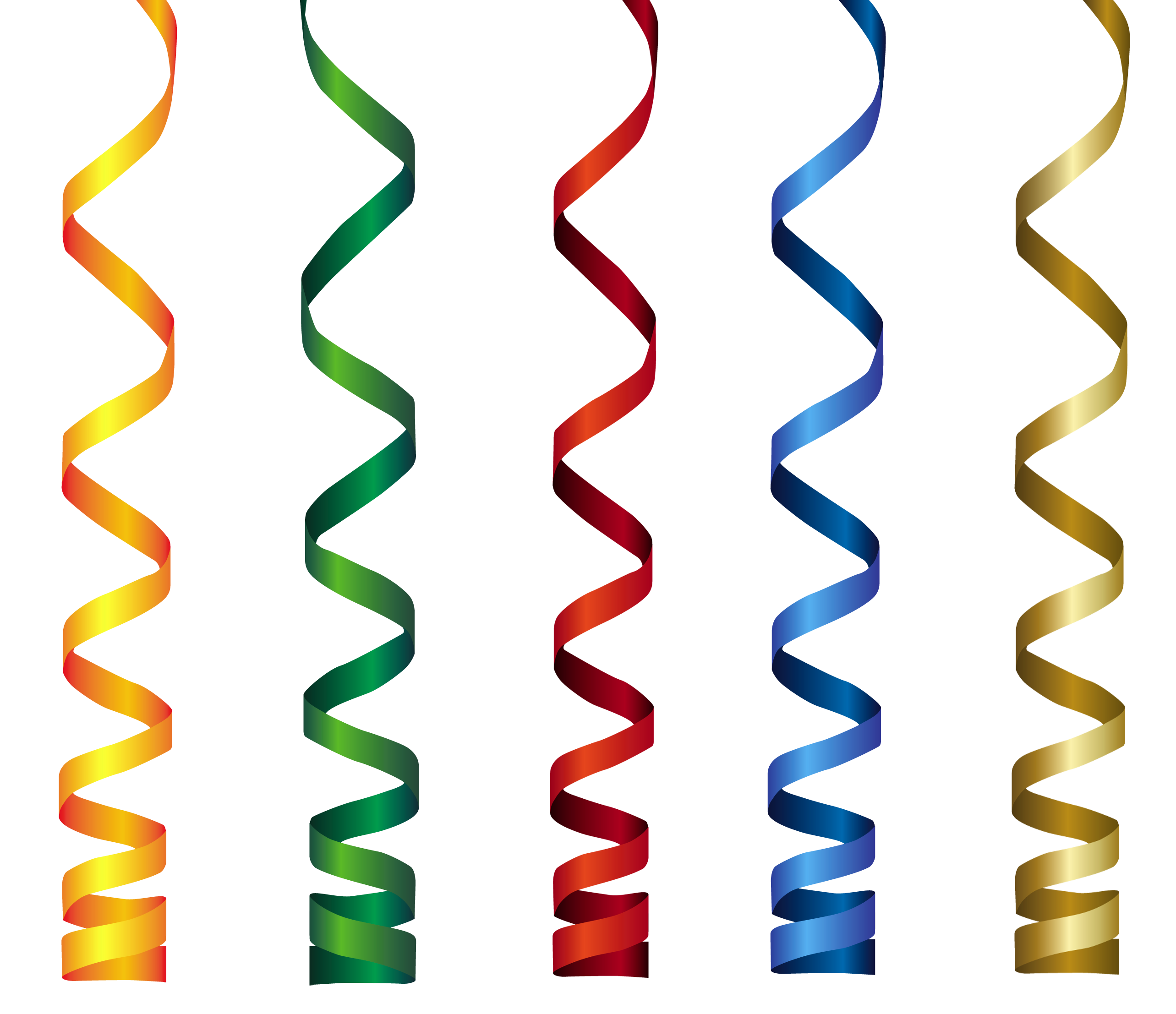 Curly Ribbons Transparent PNG Clip Art Image 