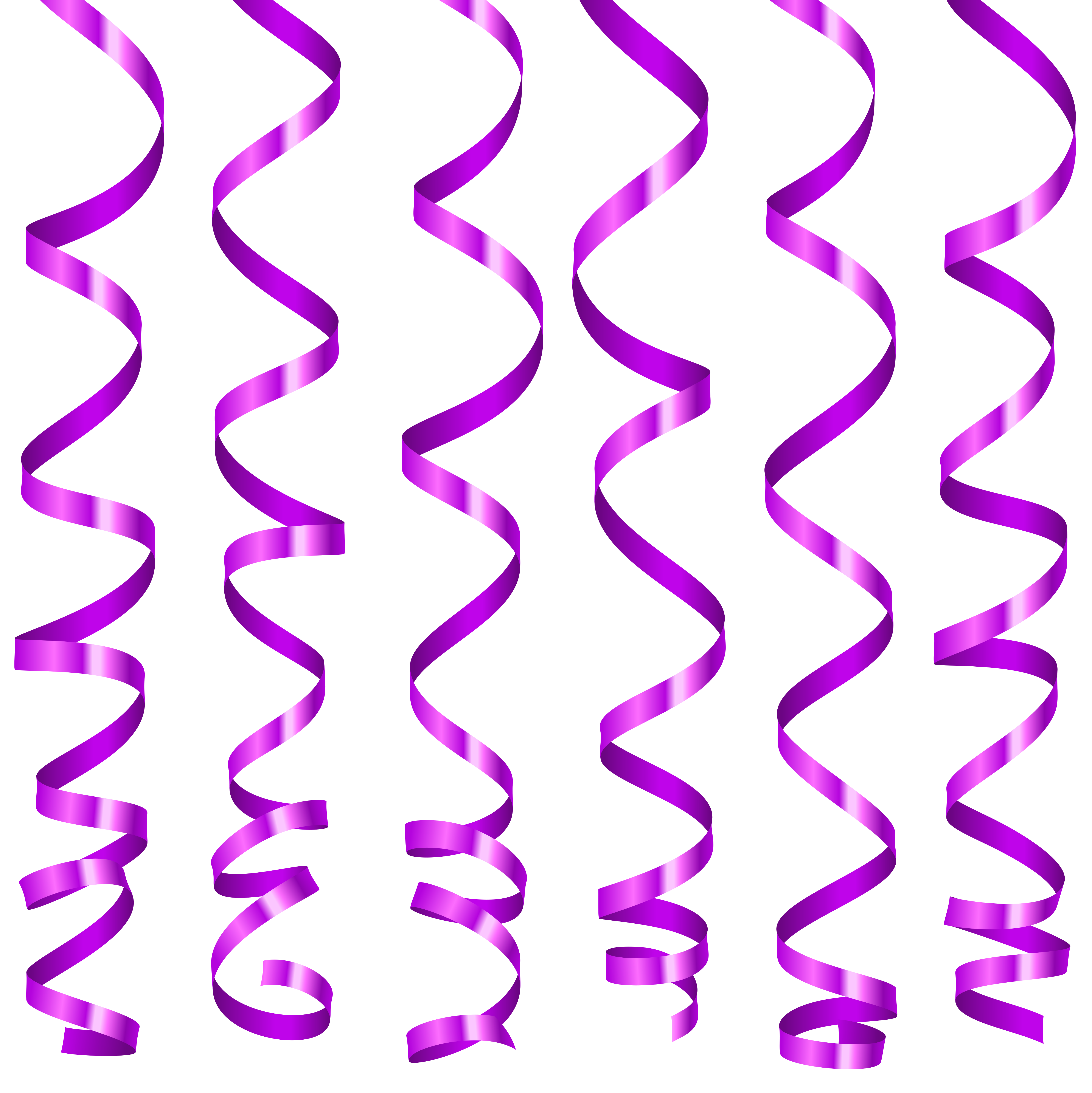 Purple Curly Ribbons PNG Clipart Image 