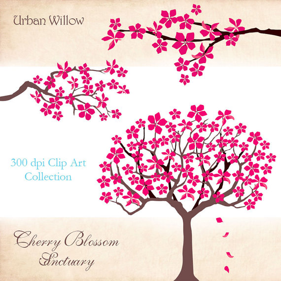 Cherry Blossom Sanctuary Clip art for personal and by UrbanWillow 