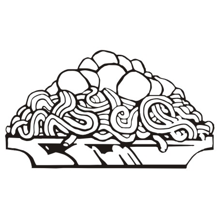 spaghetti clip art black and white