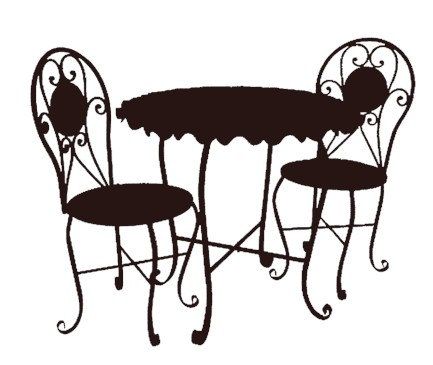 bistro cafe furniture set black clip art graphics image royalty 