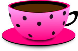 Pink Black Dot Teacup Clip Art at Clker