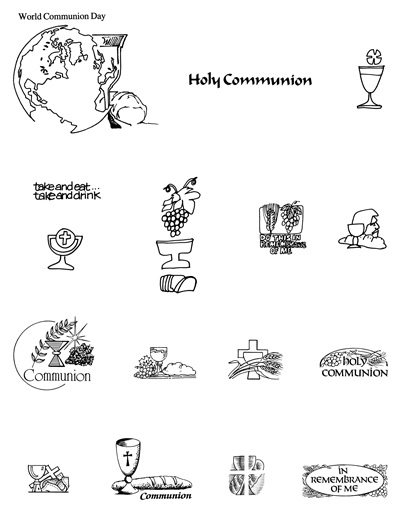 Communion Black And White Clipart 