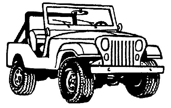 jeep black and white - Clip Art Library