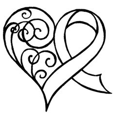 Cancer Ribbon Heart Clipart 