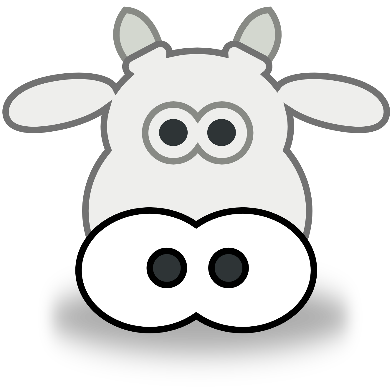 cow head clip art black and white