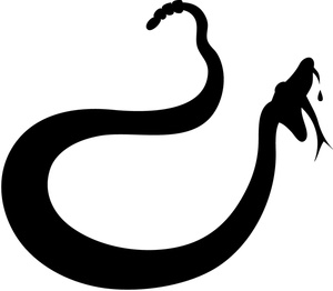 Black And White Clipart Image Of A Snake 