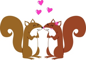 Squirrel love clipart 