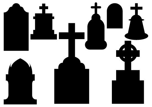 Halloween tombstone silhouette clipart 