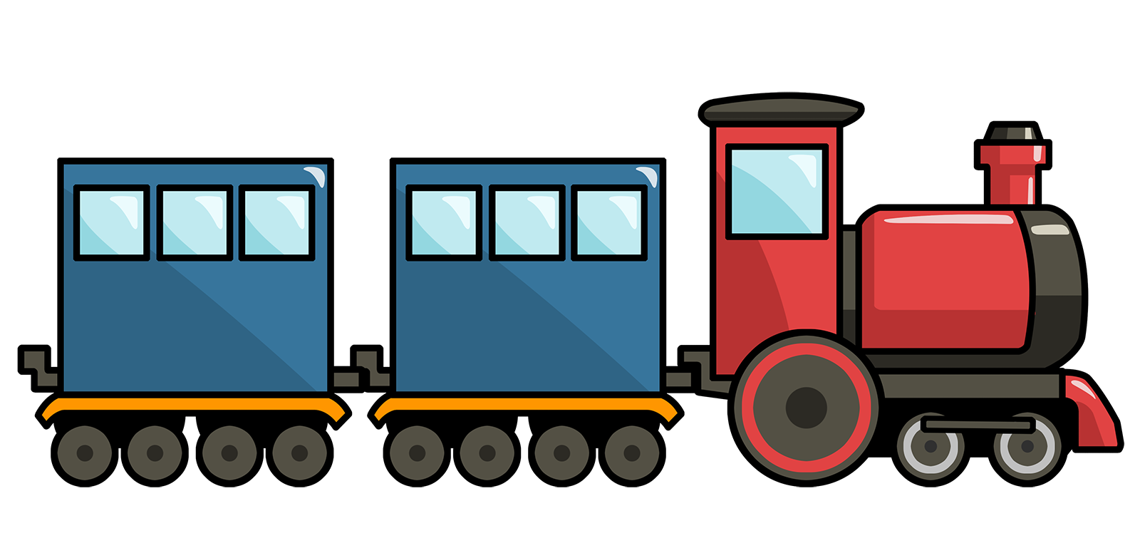 Мультяшный поезд с вагонами
