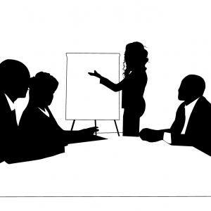 staff meeting clipart black and white
