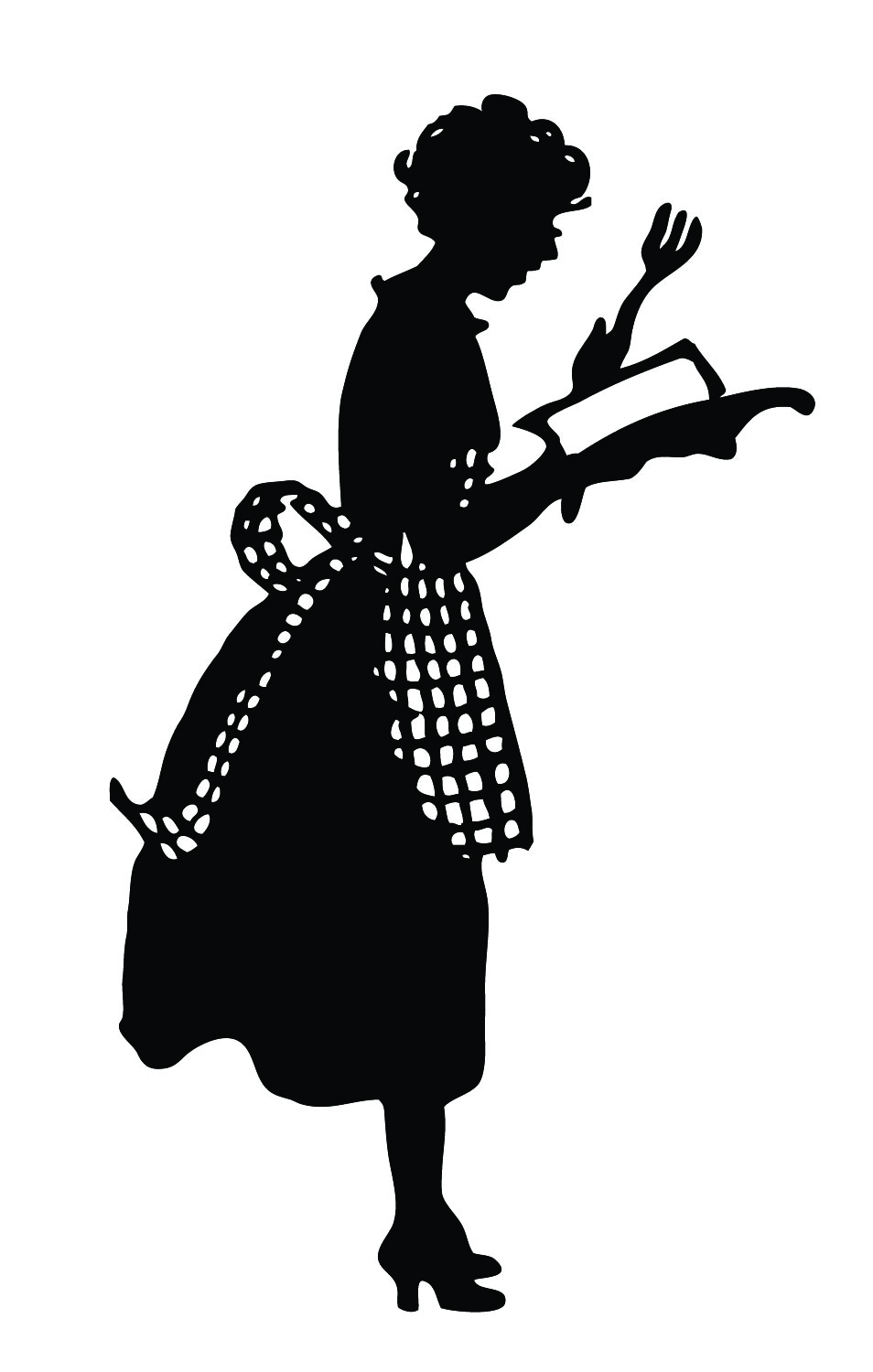 Silhouette Woman Baking Clipart 
