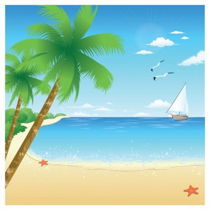 Summer at beach vector image | Free SVG