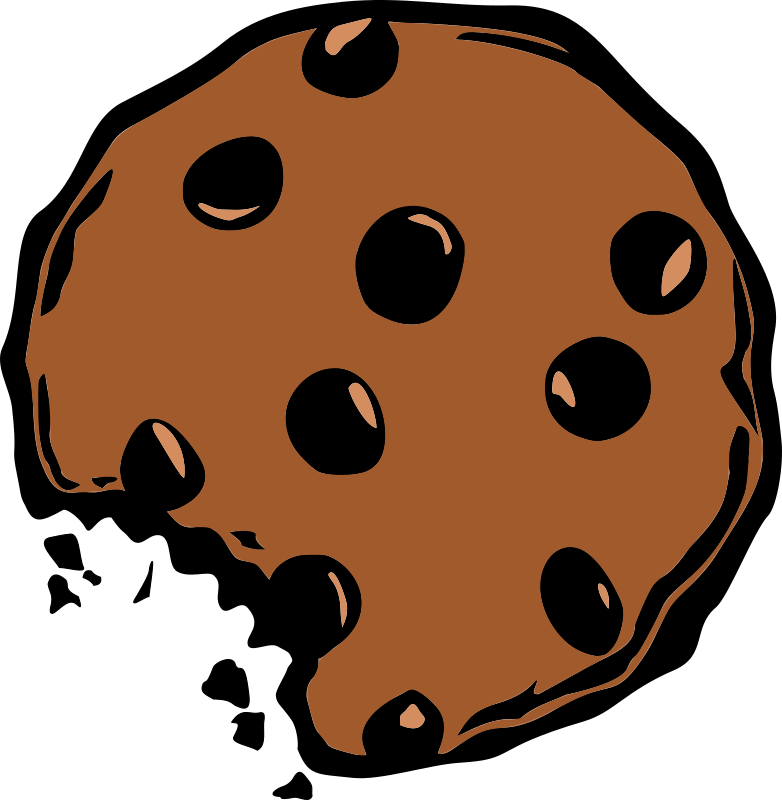 Bitten chocolate chip cookies clipart 