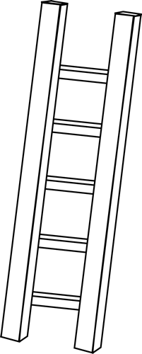 Black and White Ladder Clip Art 