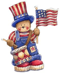 PATRIOTIC TEDDY BEAR CLIP ART 