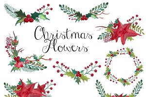 Christmas Flower Clipart - Clip Art Library