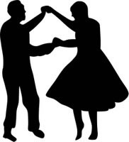 Country Dancing Silhouette Clipart 