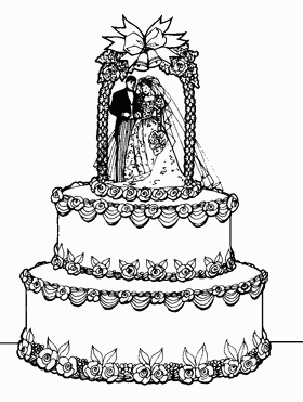 Elegant Wedding Cake Clipart 