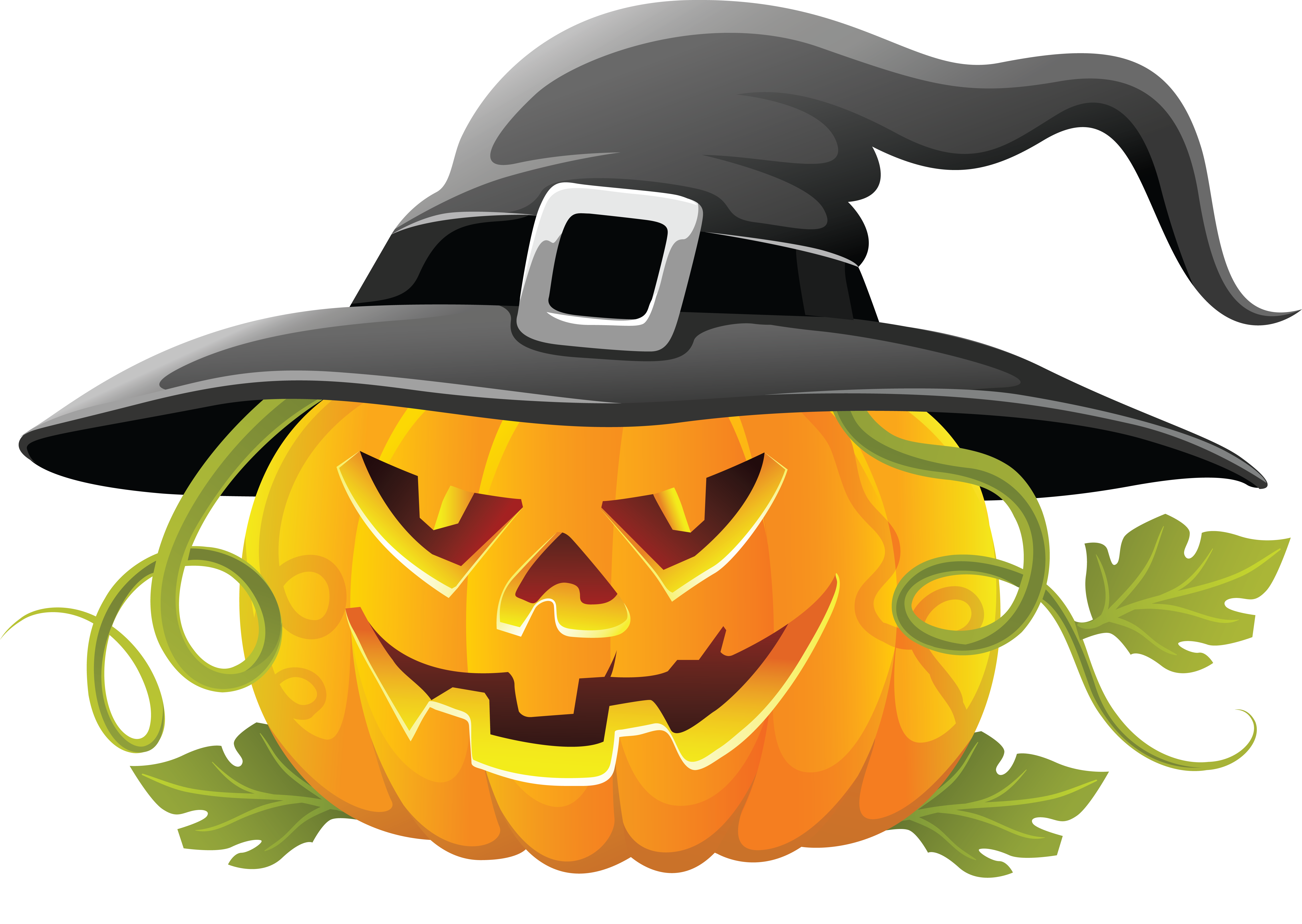 Large Transparent Halloween Pumpkin with Witch Hat Clipart?m=1375135200 