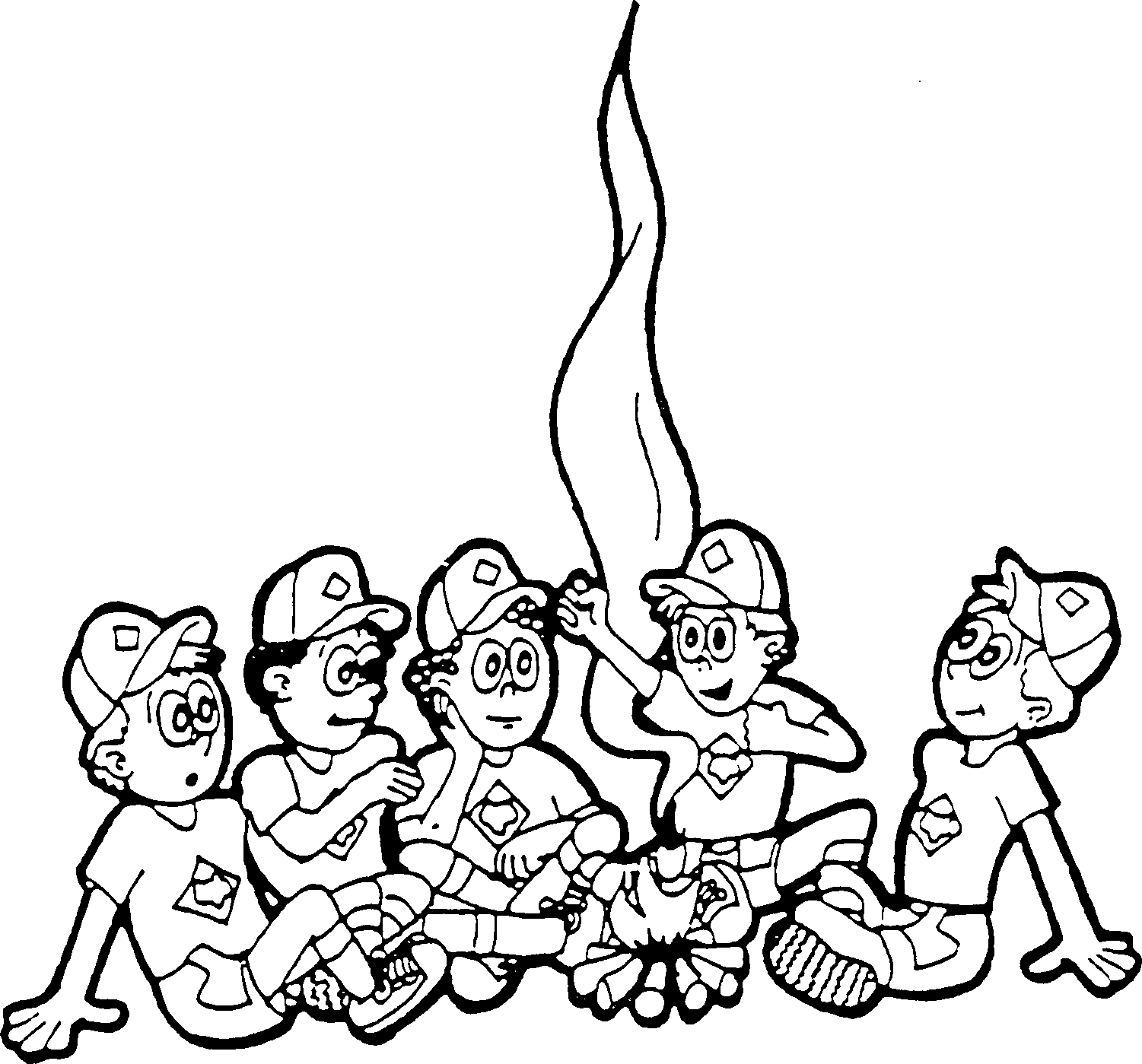 summer camp clip art black and white