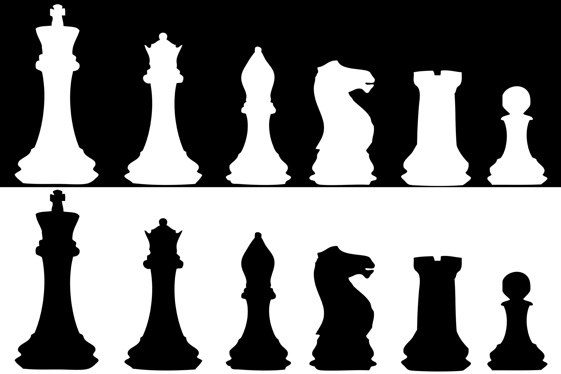 Chess Black And White Clipart 