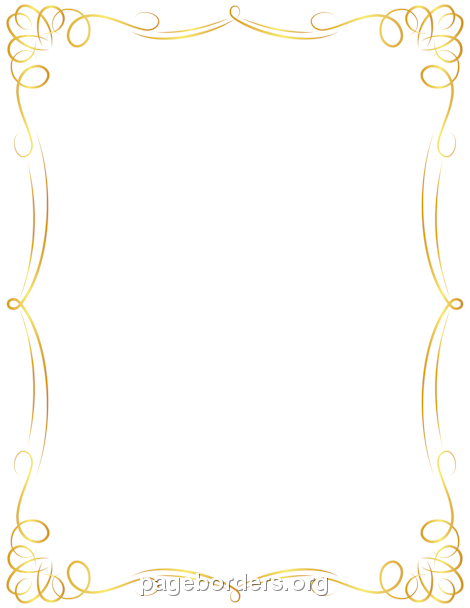 Printable golden border. Use the border in Microsoft Word or other 