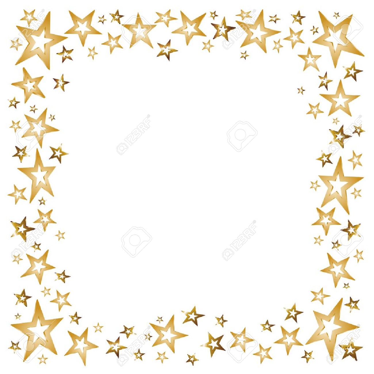 Free Gold Star Border Transparent, Download Free Gold Star Border ...