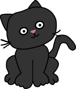 Black Cat With Tilted Head Clip Art at Clker 