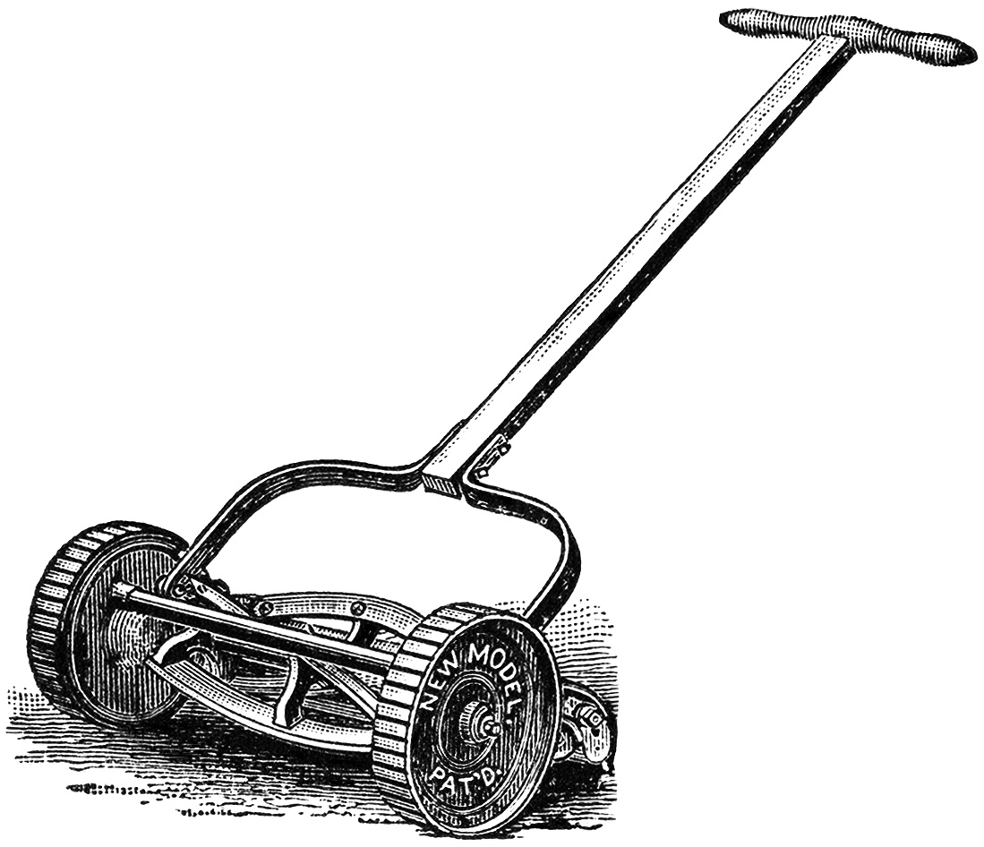 Lawn Mower Clipart Black And White 
