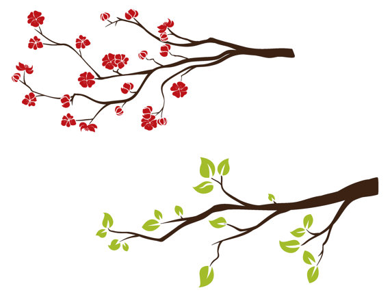 Spring Tree Branch ClipArt Flowering Tree Clip Art Digital 