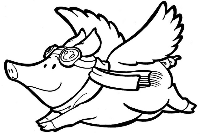 Cartoon Flying Pig 